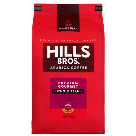 Hills Bros Donut Shop Whole Bean Coffee, Medium Roast, 100% Arabica, 24 Oz. Bag