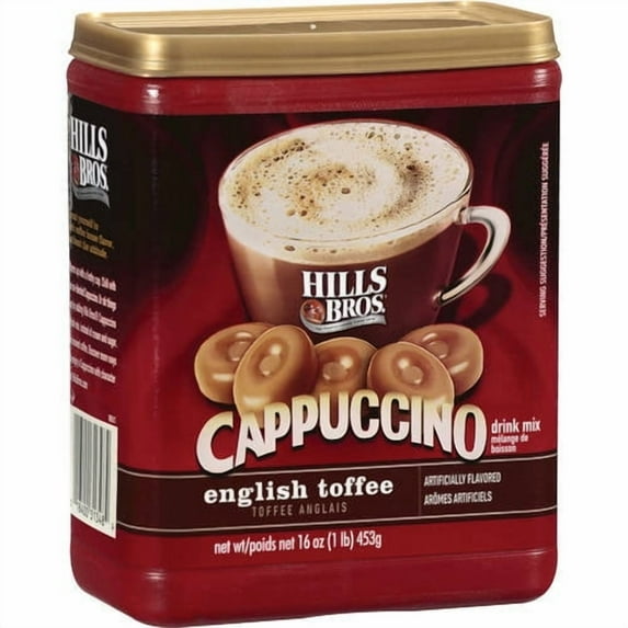 Hills Bros English Toffee Cappuccino Drink Mix, 16 oz