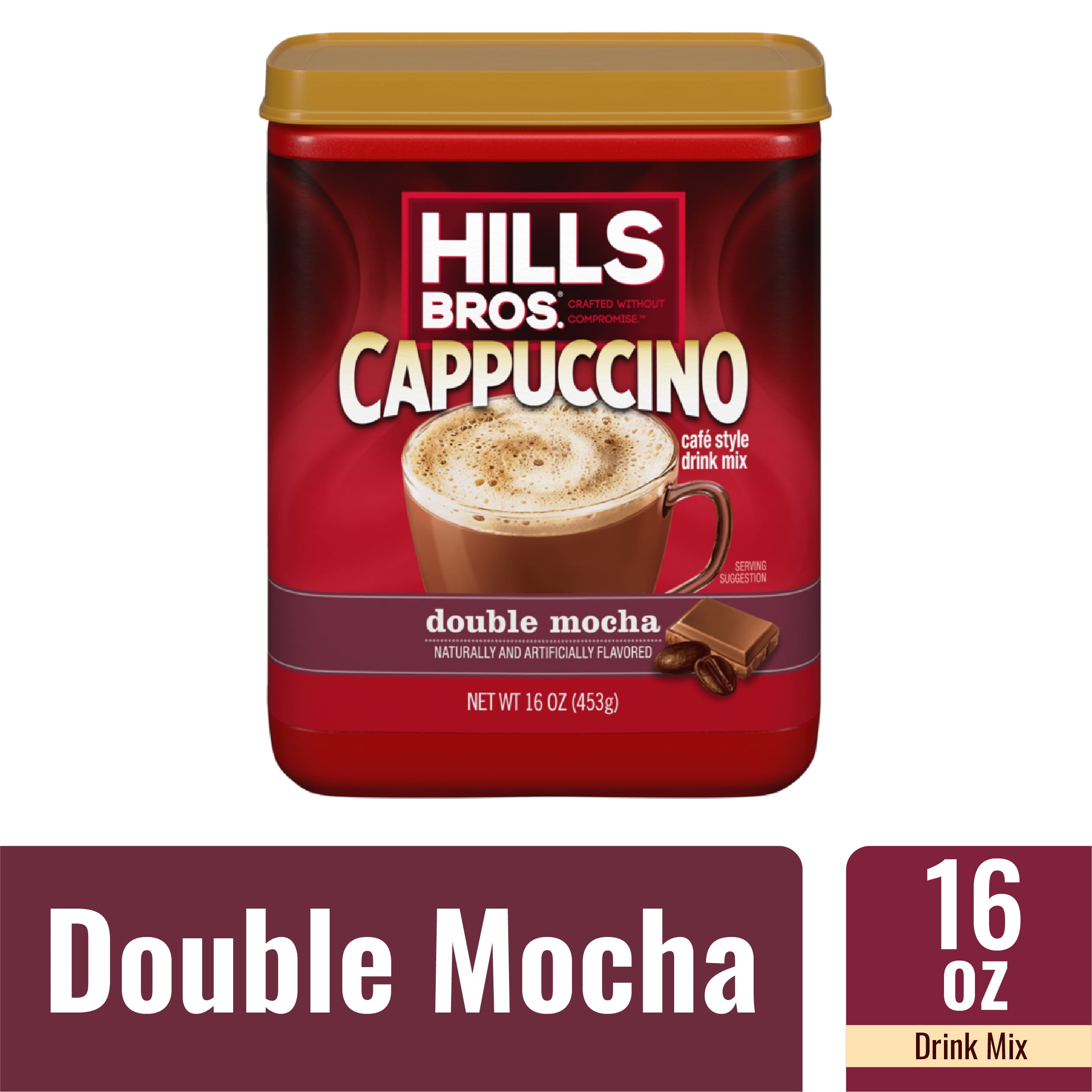 Hills Bros. Instant Cappuccino Mix, Double Mocha, 16 oz (Pack of 1
