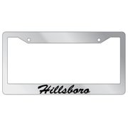 Hillsboro Script Chrome Plastic License Plate Frame EBS