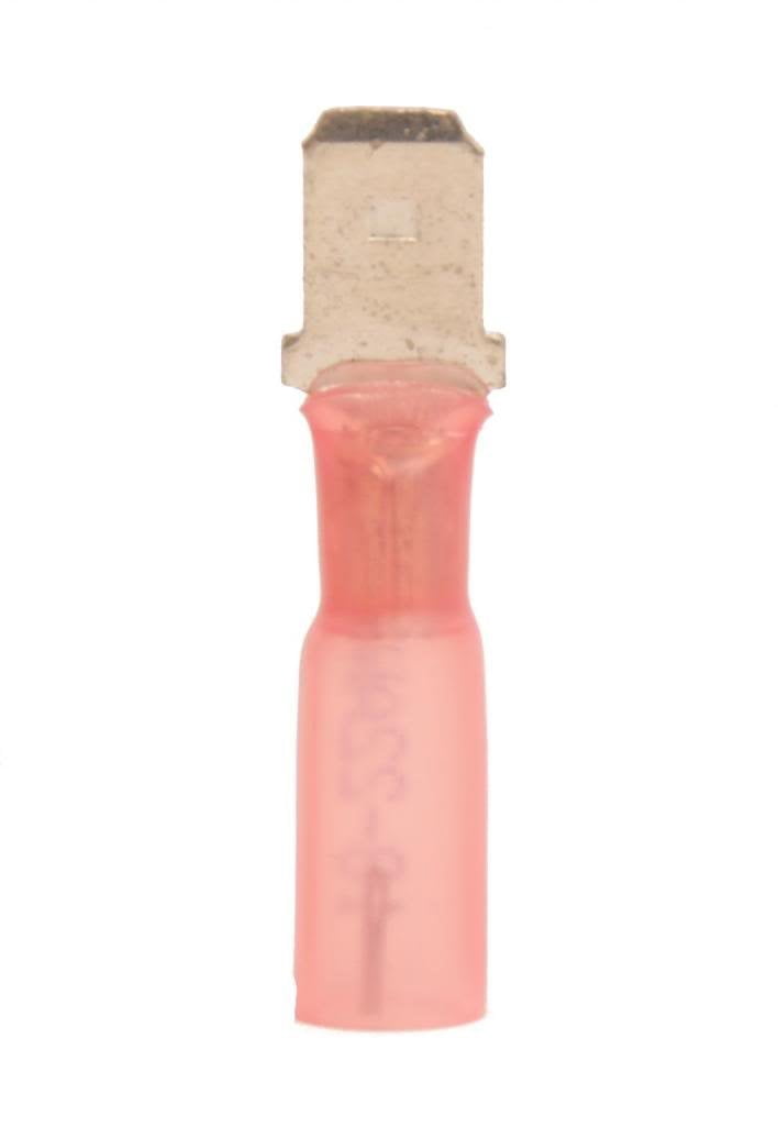 Hillsdale 40177 Heat Shrink 22-18 Gauge .250" Male Push-On Connector Pack of 100