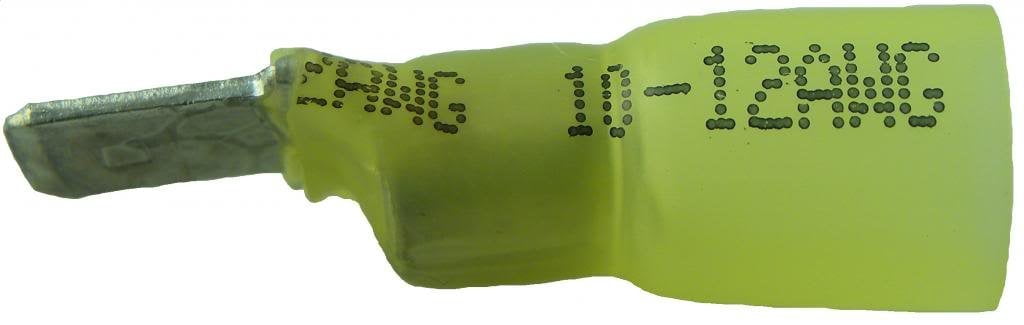Hillsdale 40186 Heat Shrink 12-10 Gauge .250" Male Push-On Connector Pack of 100
