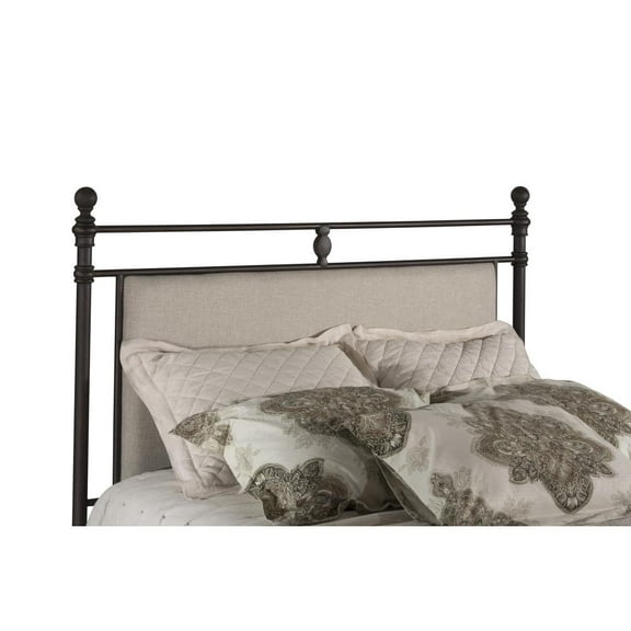 Hillsdale Ashley Queen Fabric Upholstered Headboard with Frame Linen Gray Stone