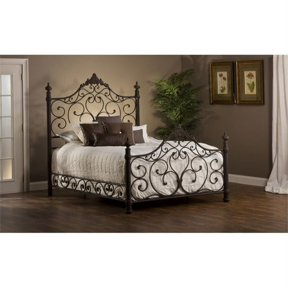 Hillsdale Baremore Classic Metal Four-Poster Bed, Queen, Antique Brown