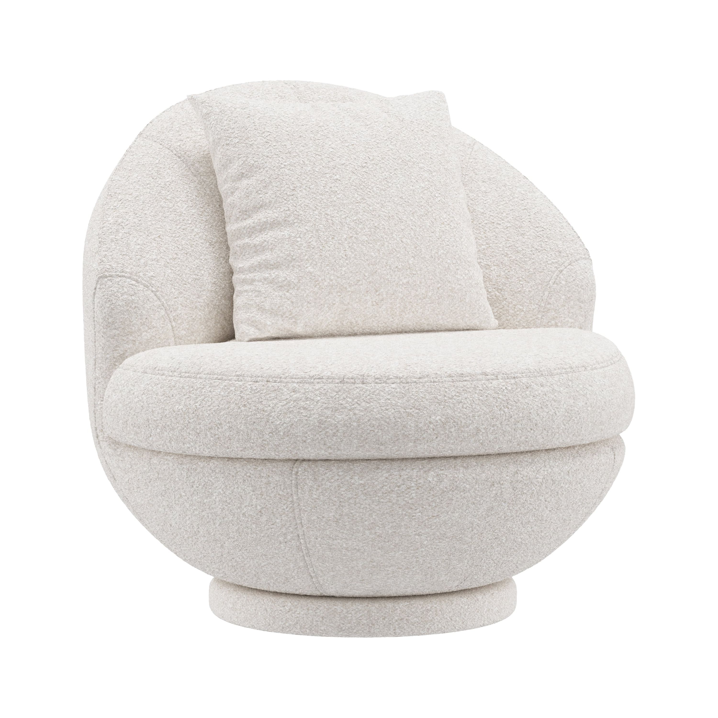 Hillsdale Boulder Upholstered Swivel Storage Chair, Ash White - image 1 of 22
