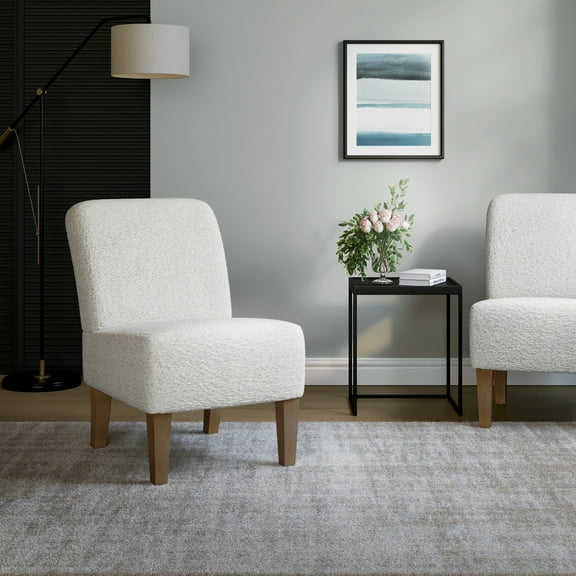 HH2Home Brook Hill Upholstered Accent Chair, White