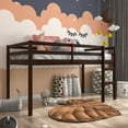 thumbnail image 1 of Hillsdale Campbell Wood Twin Junior Loft Bunk Bed, Espresso, 1 of 12