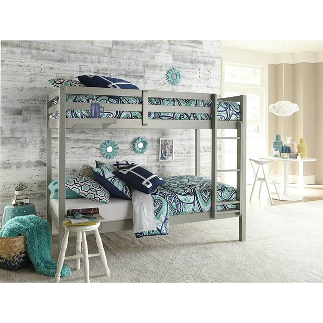 Hillsdale Caspian Twin Over Twin Bunk Bed with Hanging Night Tray, Multiple Colors