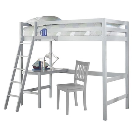 Hillsdale Caspian Twin Study Loft with Chair and Hanging Nightstand