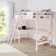 thumbnail image 1 of Hillsdale Caspian Wood Study Twin Loft Bed with Desk, Pink, 1 of 8