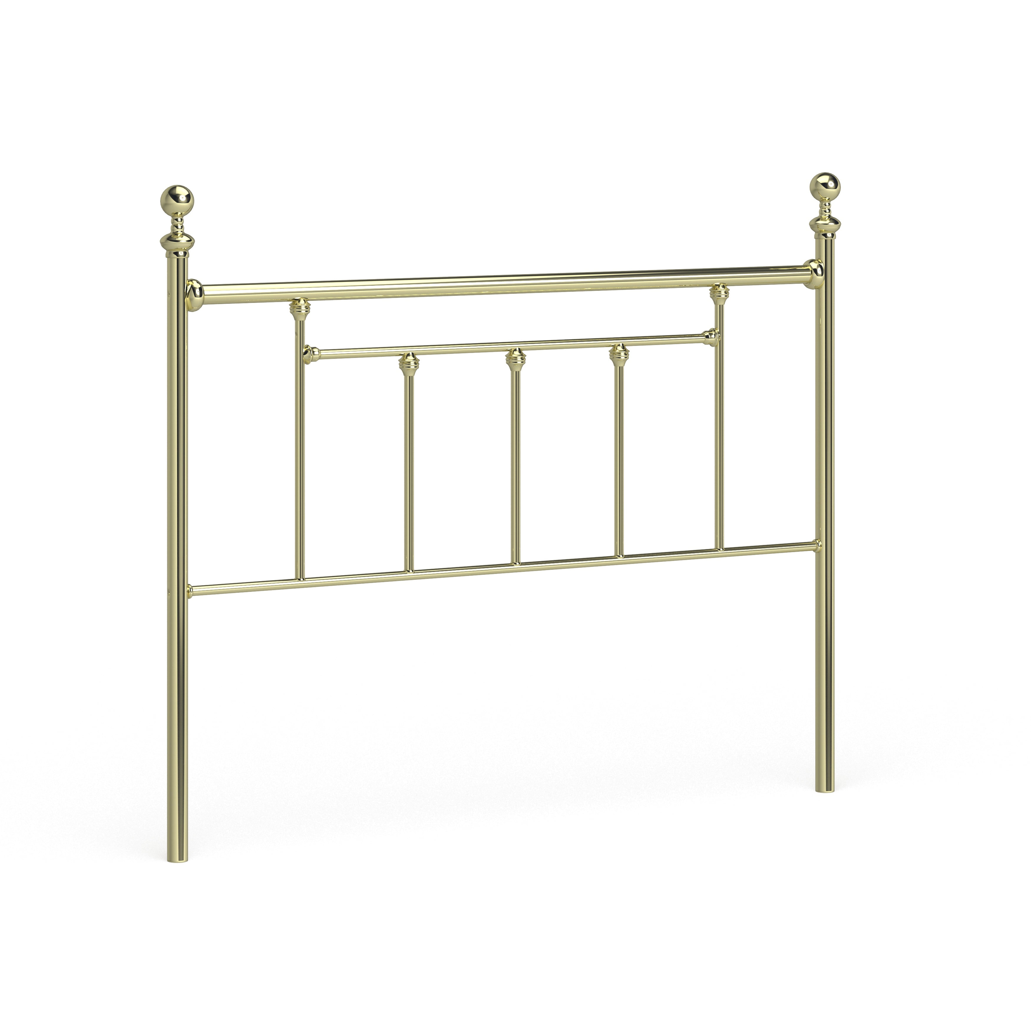 Hillsdale Chelsea Classic Brass Metal Headboard with Round Finials