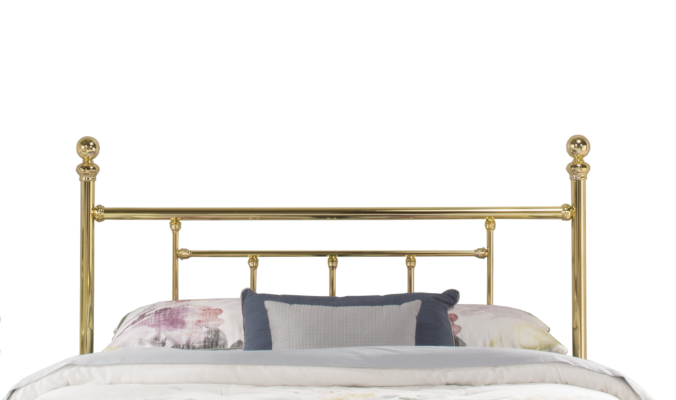 Hillsdale Chelsea Full Metal Poster Spindle Headboard in Classic Brass