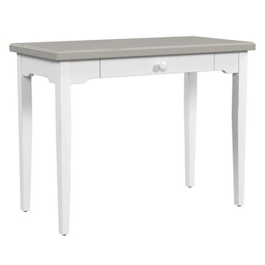 Hillsdale Clarion Wood 1 Drawer Desk Sea White with Distressed Gray Top