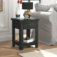 thumbnail image 1 of Hillsdale Coover Wood Rectangular End Table with 1 Drawer, Black, 1 of 22