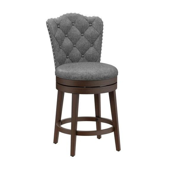 Hillsdale Edenwood 26.25" Fabric Traditional Counter Stool in Chocolate/Gray