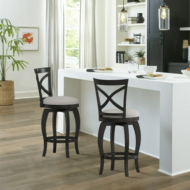 Hillsdale Ellendale 25.25 Wood Contemporary Counter Stool in Black