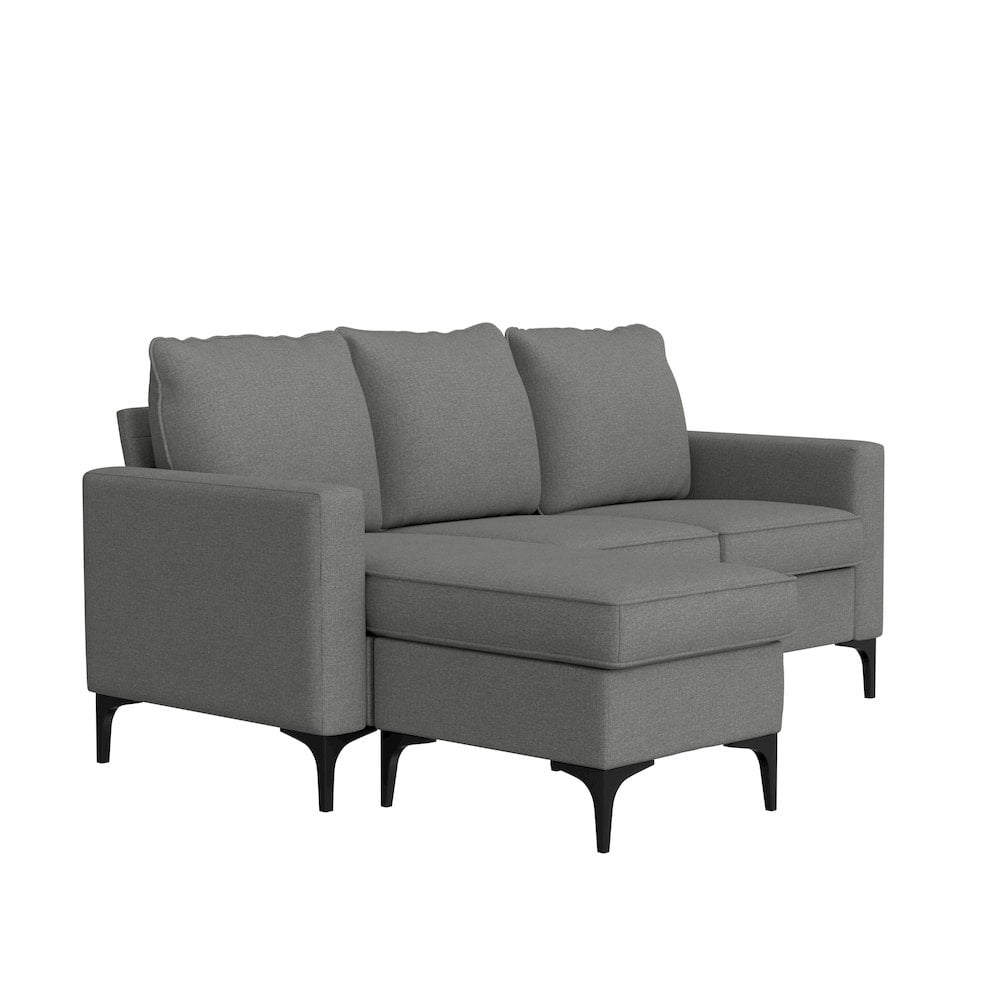 Hillsdale Furniture Alamay Upholstered Reversable Sectional Chaise Gray Fabric