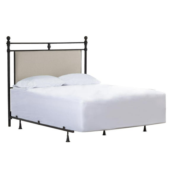 Hillsdale Ashley King Fabric Upholstered Panel Headboard and Frame Linen Stone