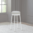 thumbnail image 1 of Hillsdale Furniture Aubrie Metal Backless Bar Height Padded Swivel Stool, White, 1 of 7