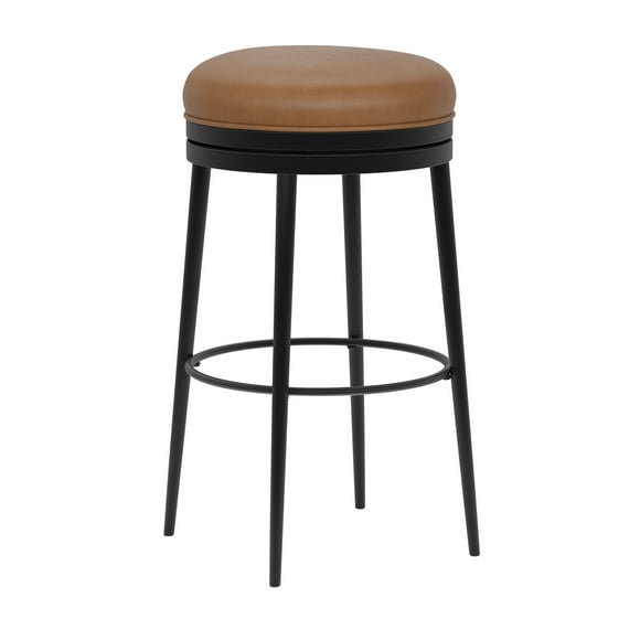 Hillsdale Furniture Aubrie Metal Backless Counter Height Swivel Stool, Matte Black