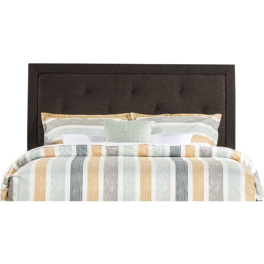 Becker Full Tufted Upholstered Headboard in Dark Brown Faux Leather