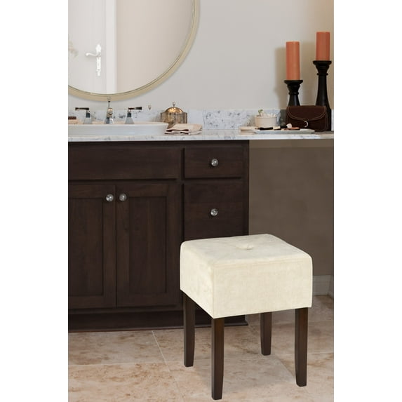 Hillsdale Furniture Bellamy Upholstered Vanity Stool, Beige
