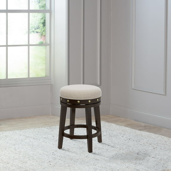 Hillsdale Furniture Benard Upholstered Swivel Seat Wood Counter Height Stool, Cream