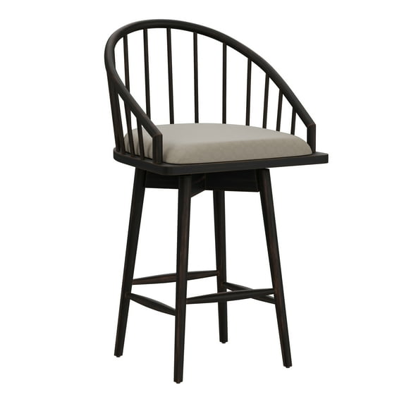 Hillsdale Furniture Braddock Spindle Back Counter Height Memory Return Swivel Stool, Rubbed Black