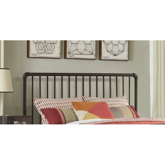 Hillsdale Furniture Brandi Modern Metal Spindle Queen Headboard and Bed Frame, Oiled Bronze