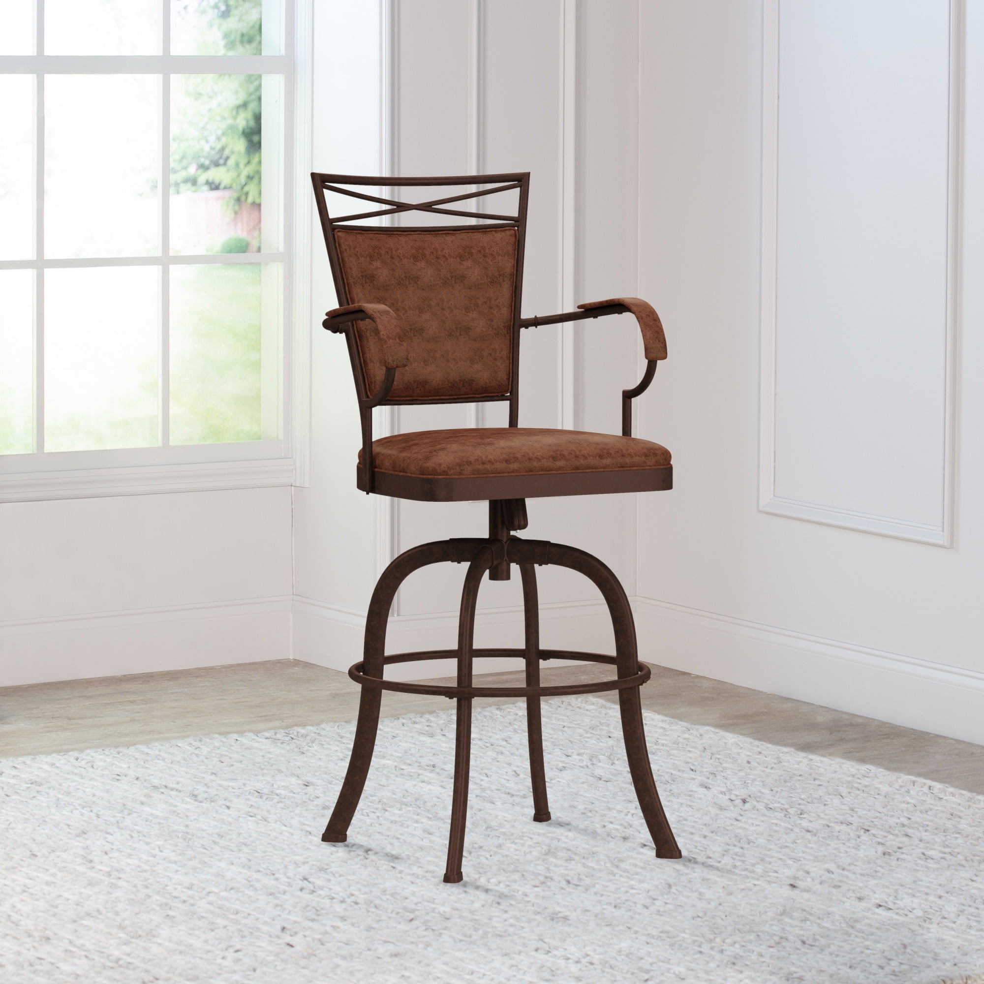 Hillsdale Furniture Bridgetown Bar Stool with Swivel, Aged Bronze