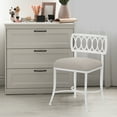 thumbnail image 1 of Hillsdale Furniture Canal Street Metal Vanity Stool, White, 1 of 12