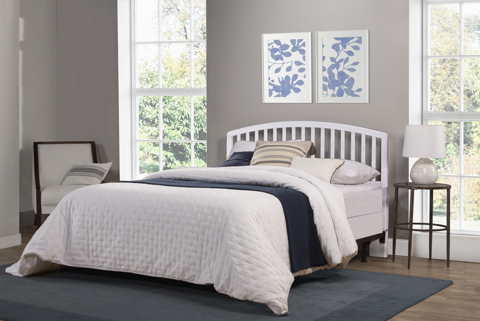 Hillsdale Furniture Carolina Wood Full/Queen Headboard with Bed Frame, White