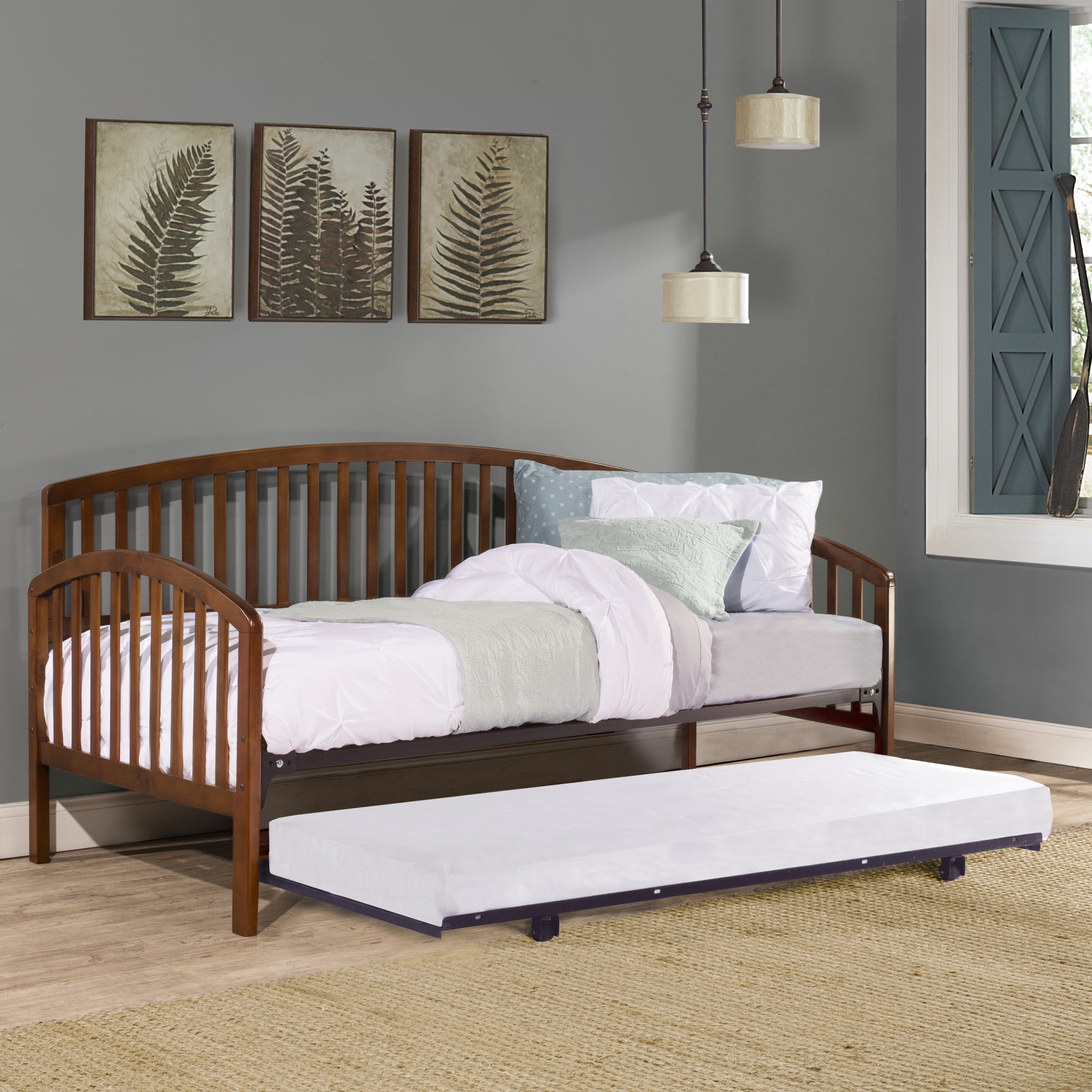 Hillsdale Furniture Carolina Wood Twin Daybed with Trundle, Walnut
