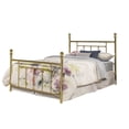 thumbnail image 1 of Hillsdale Furniture Chelsea Modern Metal Four-Poster Bed, Queen, Classic Brass, 1 of 3