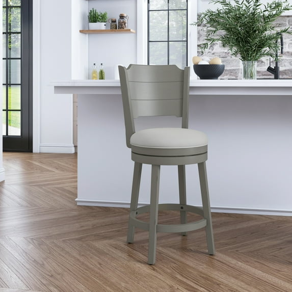 Hillsdale Furniture Clarion Wood Counter Height Swivel Stool, Distressed Gray
