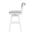 thumbnail image 1 of Hillsdale  Furniture Clarion Wood and Upholstered Swivel Stool, Sea White 42H x 18.75W x 25D; Seat Height: 30.5H Bar Height - 29-32 in., 1 of 5