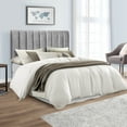 thumbnail image 1 of Hillsdale Furniture Crestone Gray Velvet Tufted Upholstered Full/Queen Headboard with Bed Frame, 1 of 11