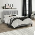 thumbnail image 1 of Hillsdale Furniture Crestone Gray Velvet Tufted Upholstered Platform Full Bed, 1 of 11