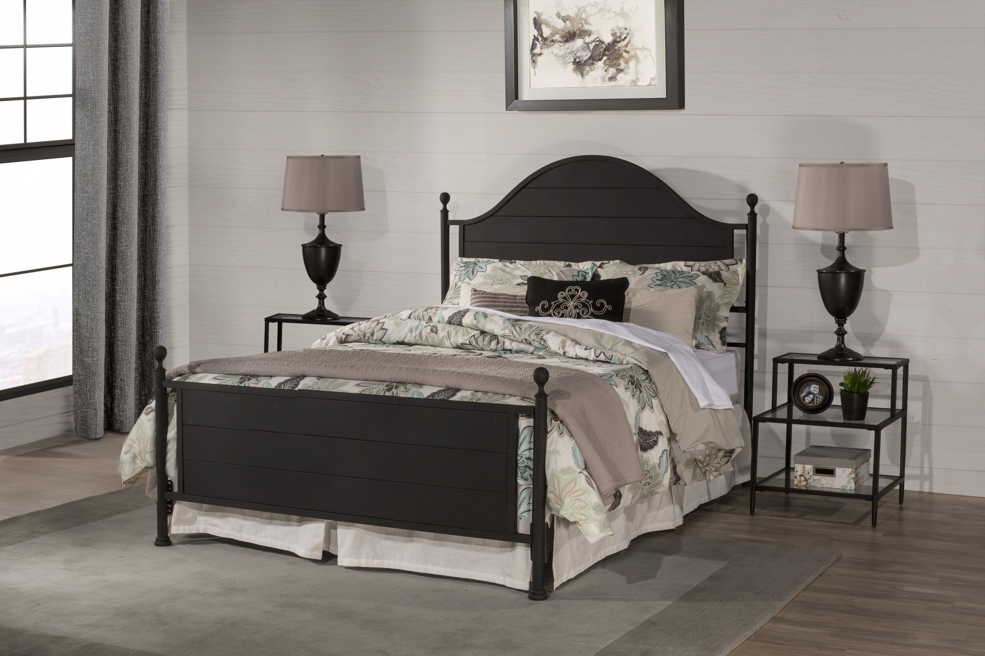 Hillsdale Furniture Cumberland King Metal Bed, Textured Black