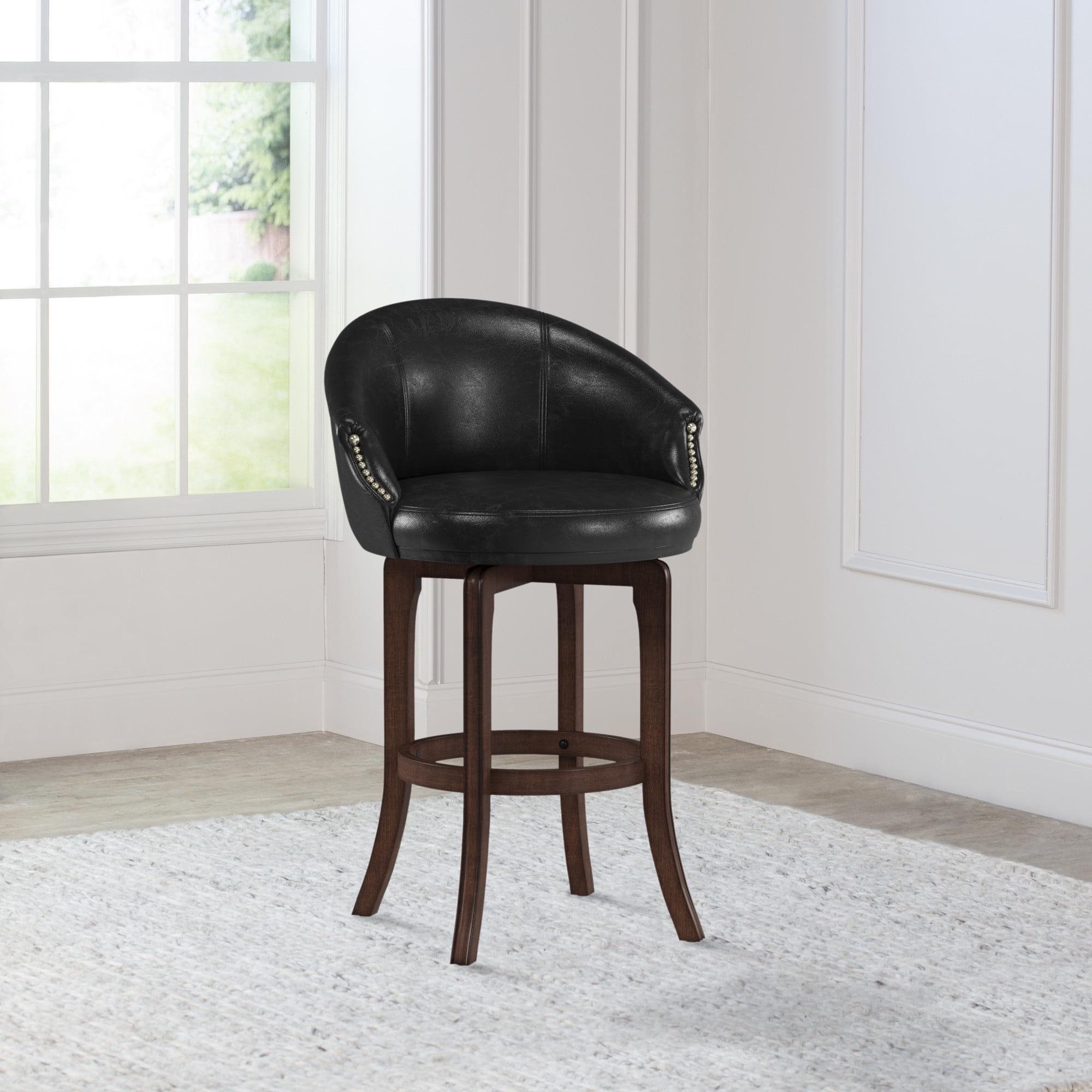 Hillsdale Furniture Dartford Upholstered Wood Bar Height Stool, Dark