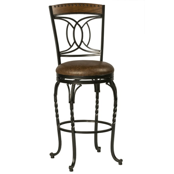 Hillsdale Furniture Donovan Metal Bar Height Swivel Stool, Antique Brown