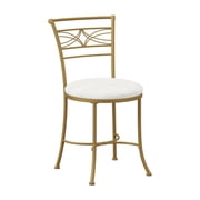 Hillsdale Furniture Dutton Metal Vanity Stool with Center Diamond Design Gold
