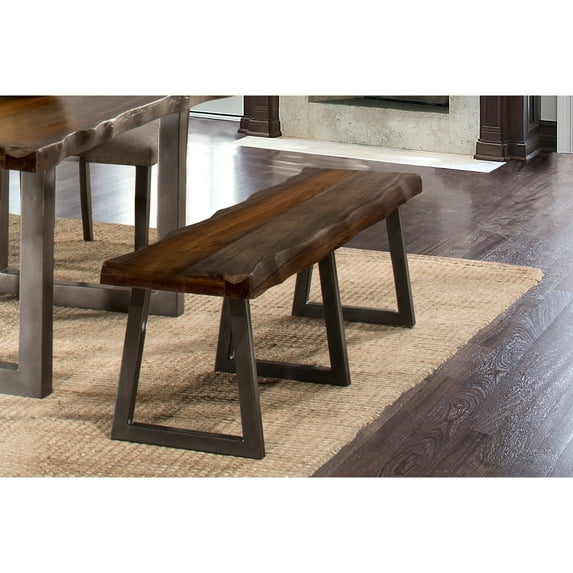 Hillsdale Furniture Emerson Bench, Gray Sheesham