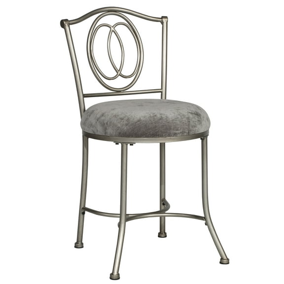 Hillsdale Furniture Emerson Metal Vanity Stool Pewter