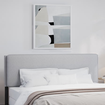 Hillsdale Furniture Emslie King Upholstered Adjustable Headboard, Light Gray