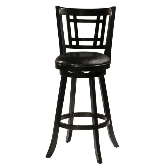 Hillsdale Furniture Fairfox Wood Counter Height Swivel Stool, Black with Black Faux Leather