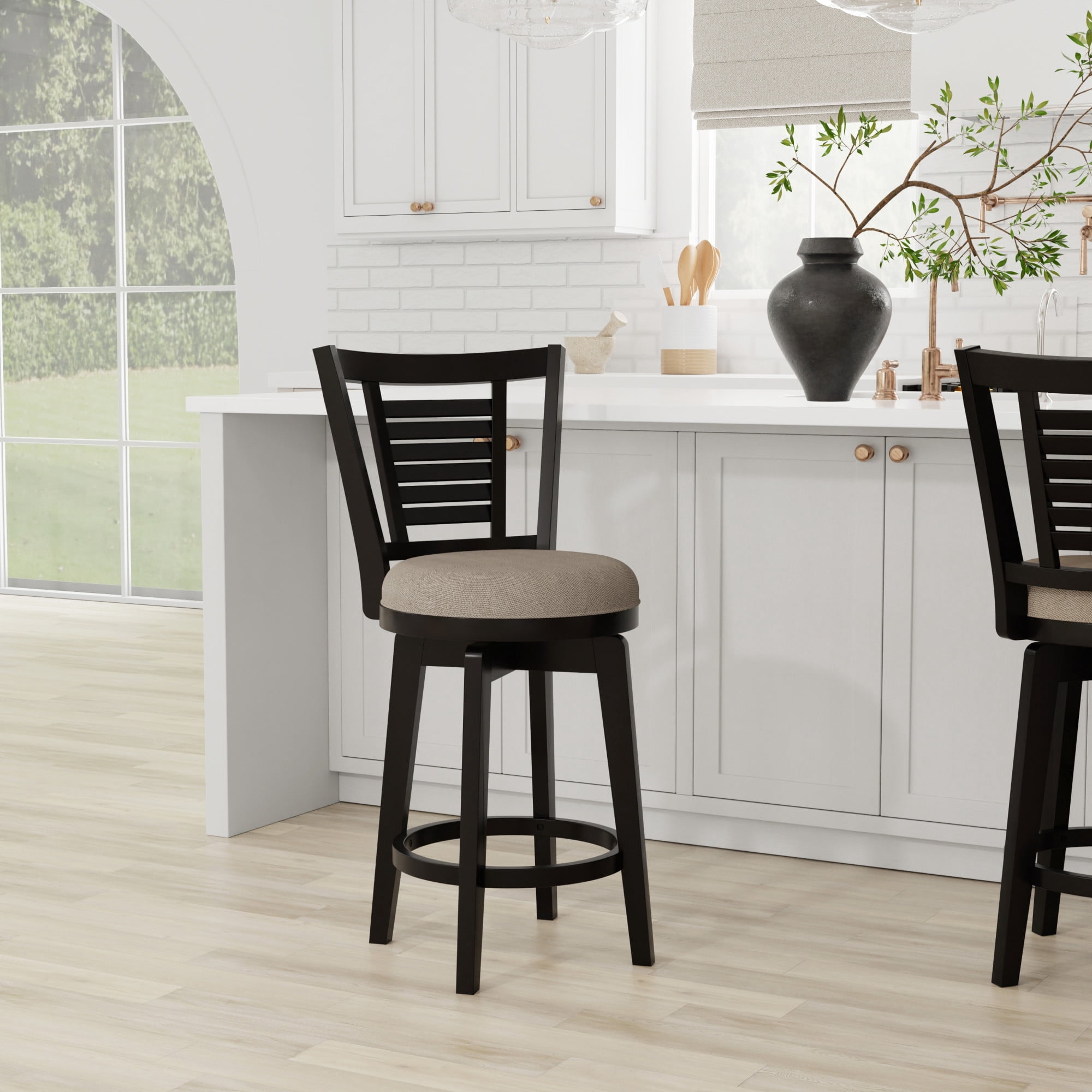 Hillsdale Furniture Foxmoor Wood Counter Height Swivel Stool, Black ...