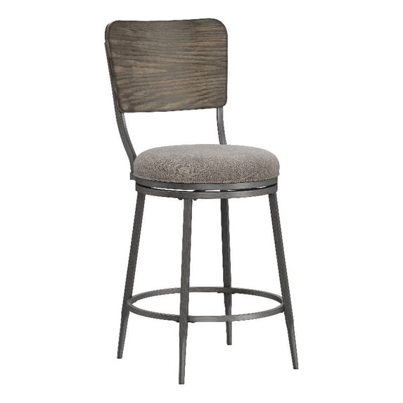 Hillsdale Furniture Garren Metal Counter Height Swivel Stool, Rubbed Pewter