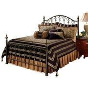 Hillsdale Furniture Huntley Vintage Metal Panel Bed, Queen, Dusty Bronze/Gold