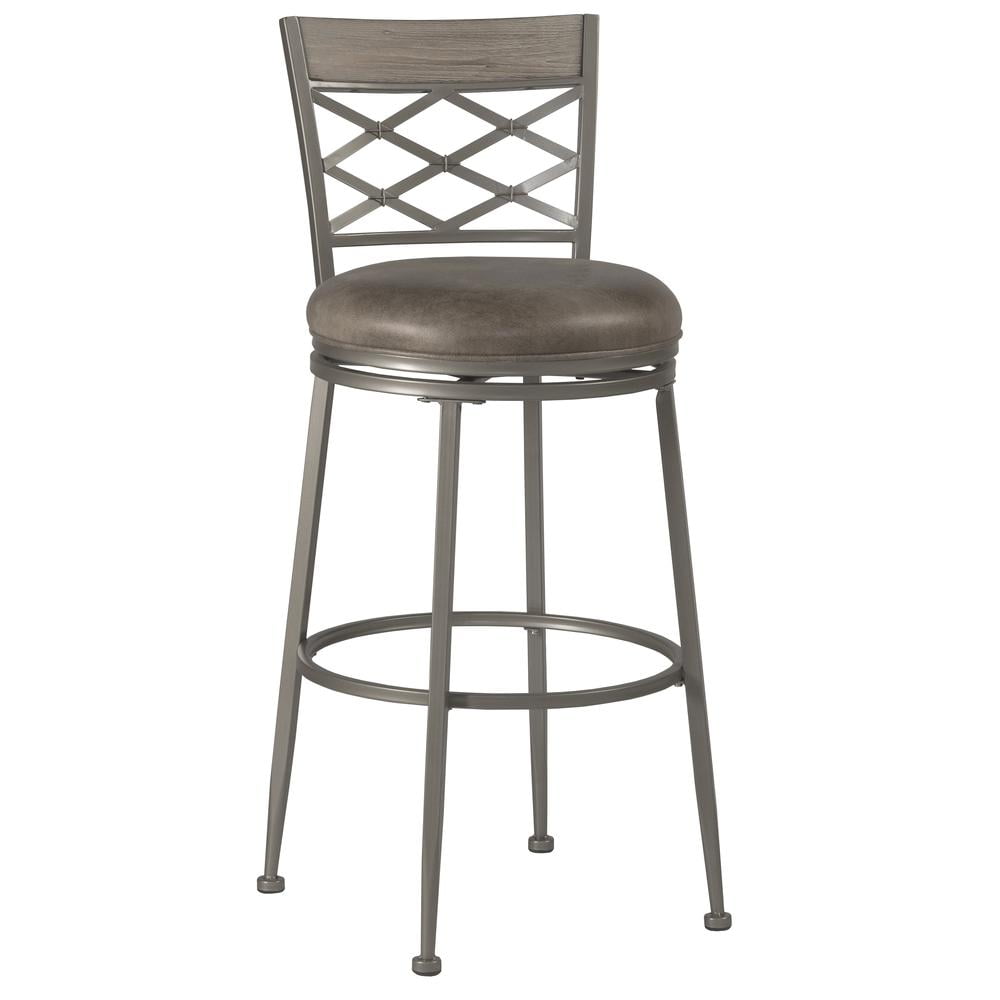Hutchinson Gray Wood and Metal Swivel Counter Stool